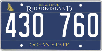 RI license plate 430760