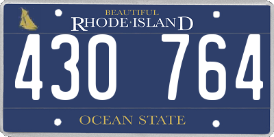 RI license plate 430764