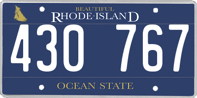 RI license plate 430767