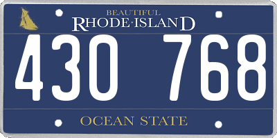 RI license plate 430768
