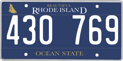 RI license plate 430769