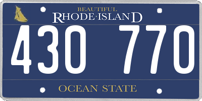 RI license plate 430770