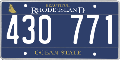 RI license plate 430771