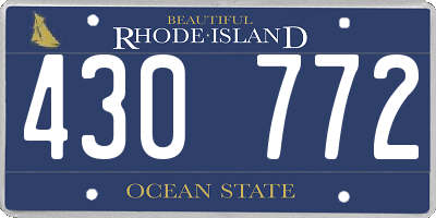 RI license plate 430772