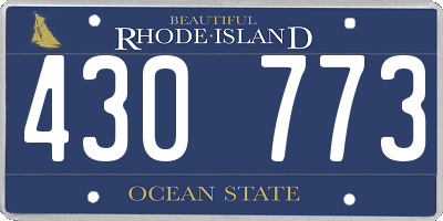 RI license plate 430773