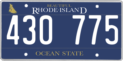 RI license plate 430775