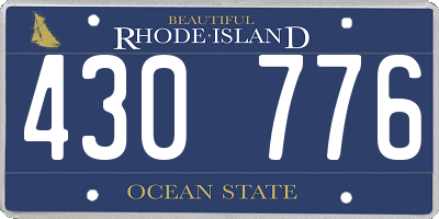 RI license plate 430776