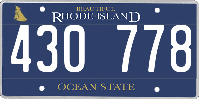 RI license plate 430778