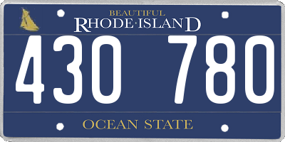 RI license plate 430780