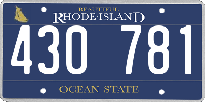 RI license plate 430781