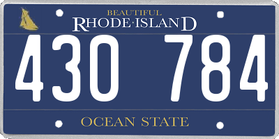RI license plate 430784