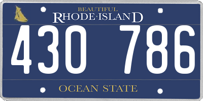 RI license plate 430786