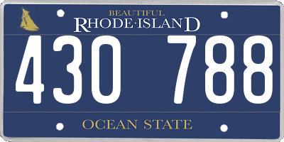 RI license plate 430788