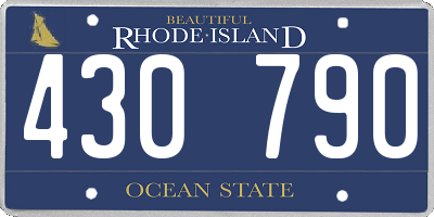 RI license plate 430790