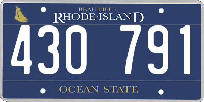 RI license plate 430791