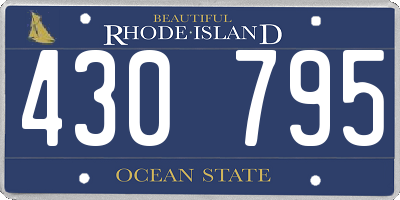 RI license plate 430795