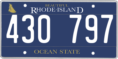 RI license plate 430797