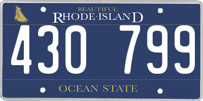 RI license plate 430799