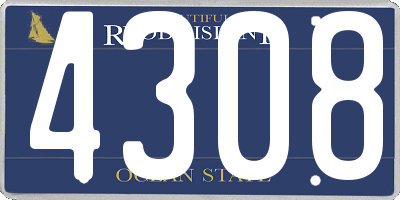 RI license plate 4308