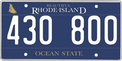 RI license plate 430800