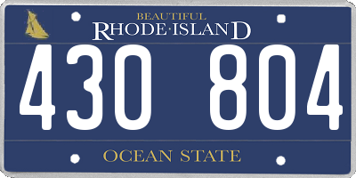 RI license plate 430804