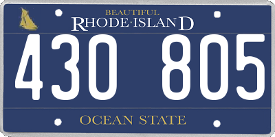 RI license plate 430805