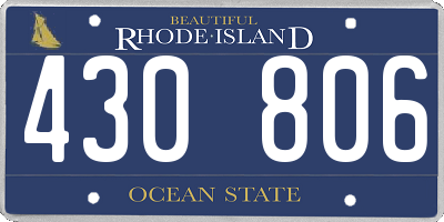 RI license plate 430806