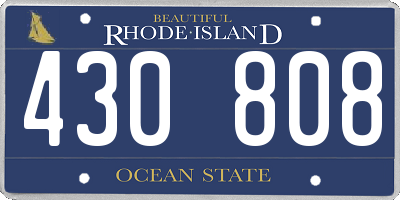 RI license plate 430808