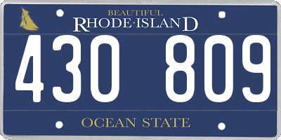 RI license plate 430809
