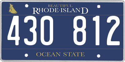 RI license plate 430812