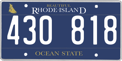 RI license plate 430818