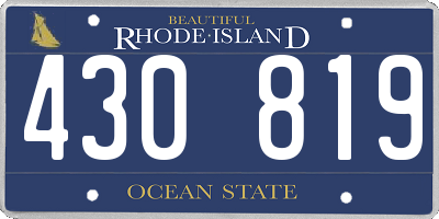 RI license plate 430819