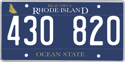 RI license plate 430820