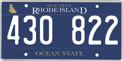 RI license plate 430822
