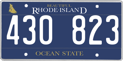 RI license plate 430823