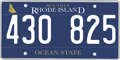 RI license plate 430825
