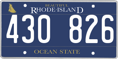 RI license plate 430826