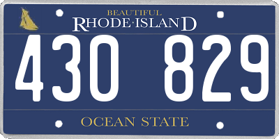 RI license plate 430829