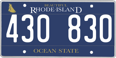 RI license plate 430830