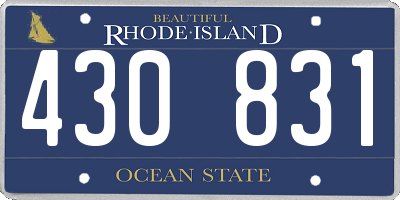 RI license plate 430831