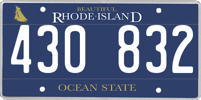 RI license plate 430832