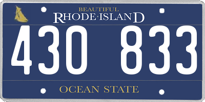 RI license plate 430833