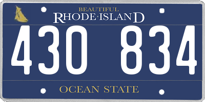 RI license plate 430834