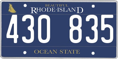 RI license plate 430835
