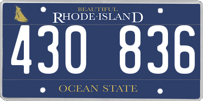 RI license plate 430836