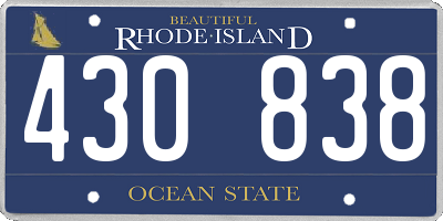 RI license plate 430838