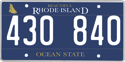 RI license plate 430840
