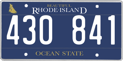RI license plate 430841