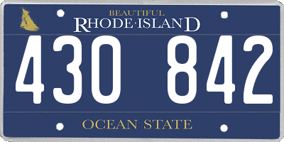 RI license plate 430842