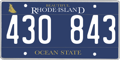 RI license plate 430843